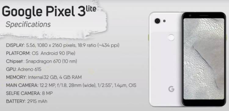 Видео-обзор Google Pixel 3 Lite опубликовали до официального анонса