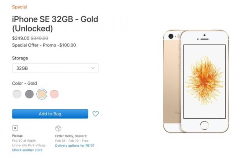 Apple снова продает iPhone SE с большой скидкой