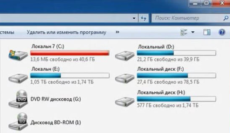 Как оставить на диске с только операционную систему